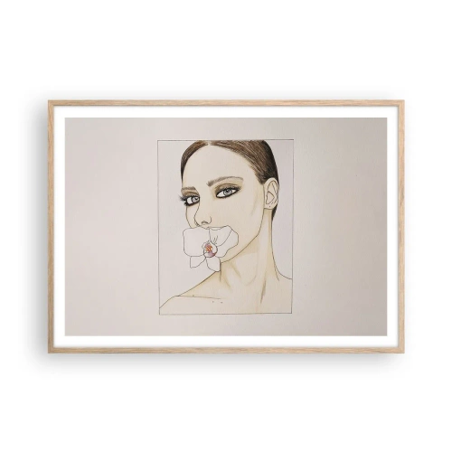 Plakat w ramie jasny dąb - Symbol elegancji i piękna - 100x70 cm