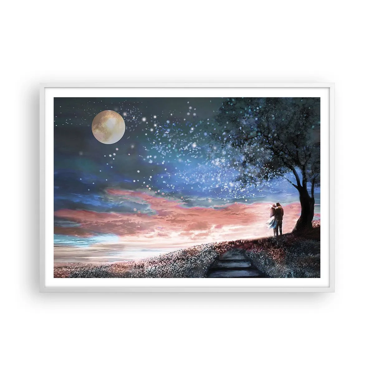 Plakat w białej ramie - Gwiaździsty spektakl - 100x70 cm