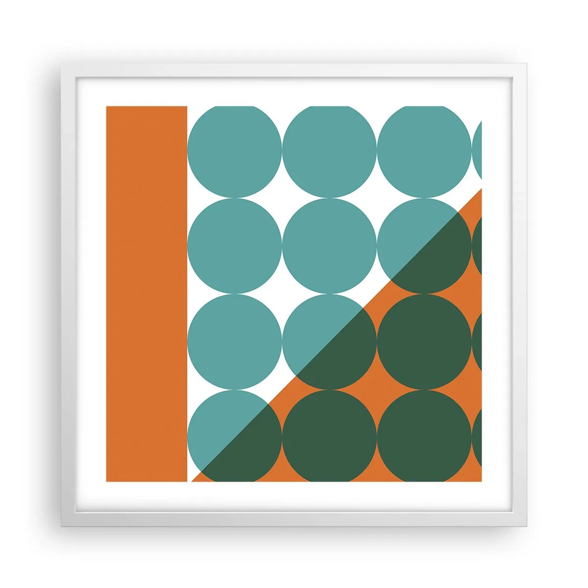 Plakat w białej ramie - W górę i na skos - 50x50 cm