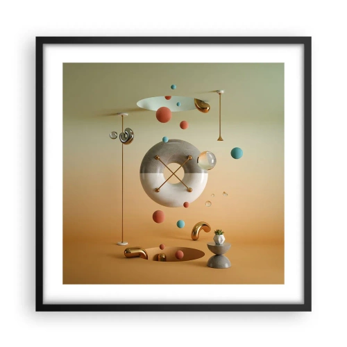 Plakat w czarnej ramie - Wszystko się zdarzyć może - 50x50 cm