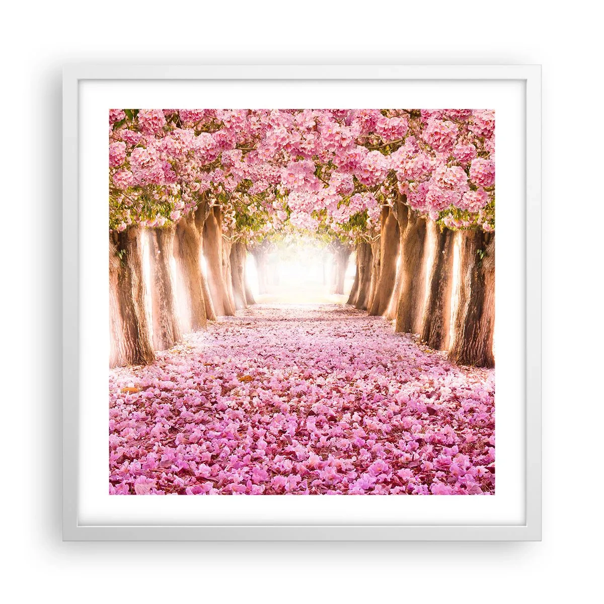 Plakat w białej ramie - Droga do raju - 50x50 cm