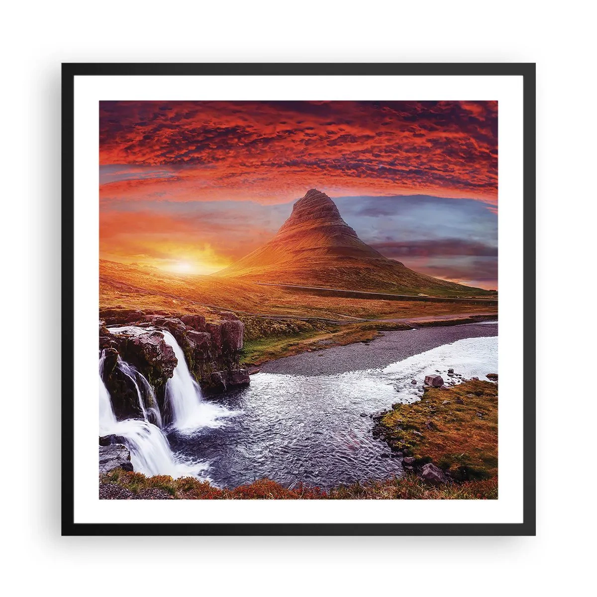 Plakat w czarnej ramie - Widok Śródziemia - 60x60 cm