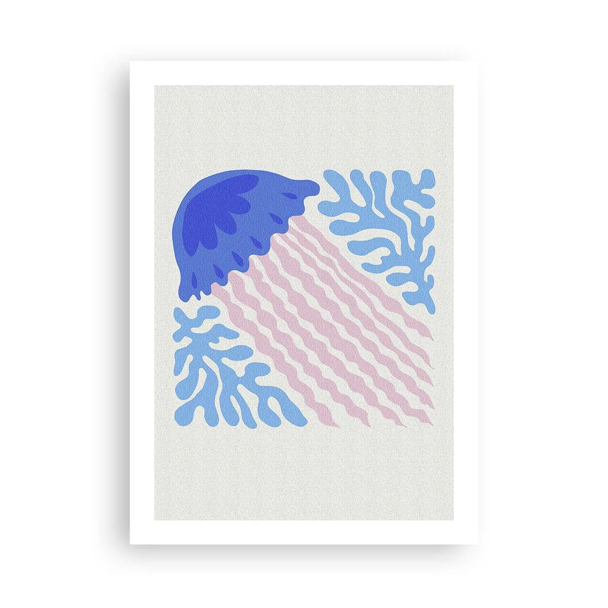Plakat - Stylizowana meduza w otoczeniu podwodnej roślinności - 50x70cm - Jak z innego świata - Nowoczesna dekoracja ścienna do salonu, kuchni i sypialni ARTTOR