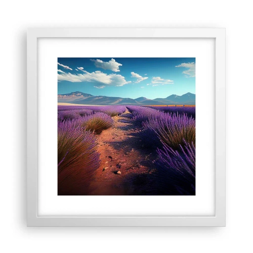 Plakat w białej ramie - Pachnące pola - 30x30 cm