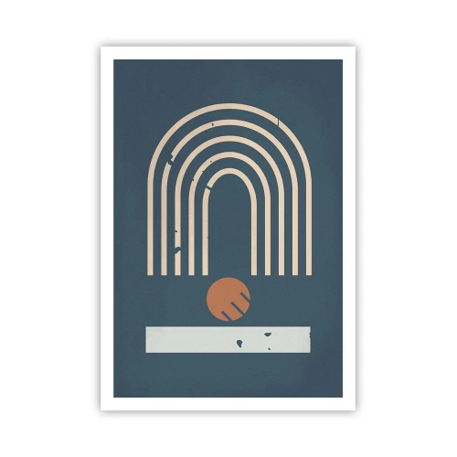 Plakat - Geometria na granacie - 70x100 cm