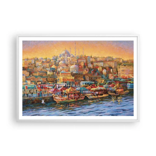 Plakat w białej ramie - Stambulska opowieść - 100x70 cm