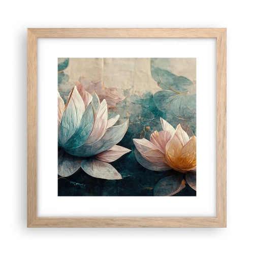 Plakat w ramie jasny dąb - Gwiazdy jeziora - 30x30 cm