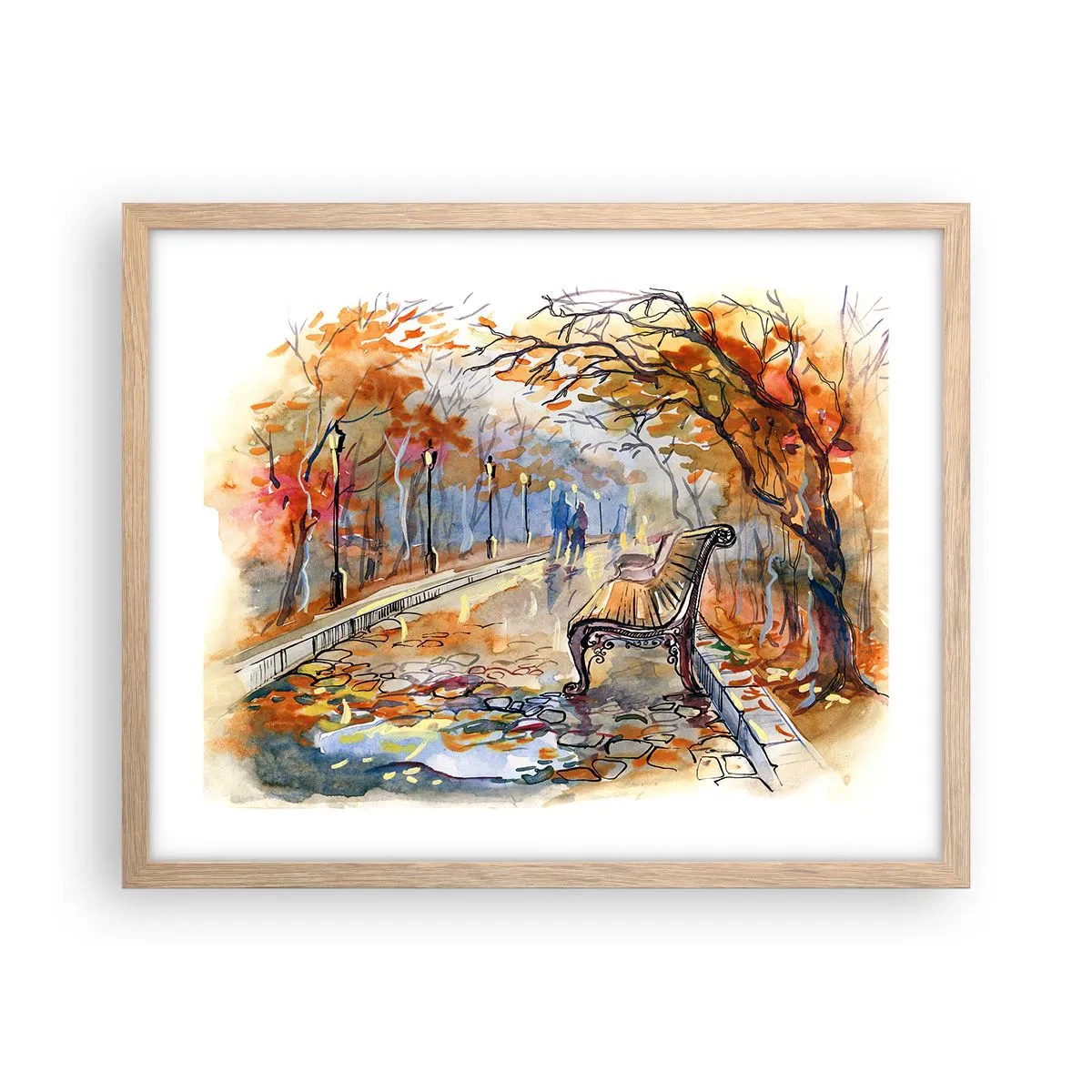 Plakat w ramie jasny dąb - Razem powędrować w jesień - 50x40 cm