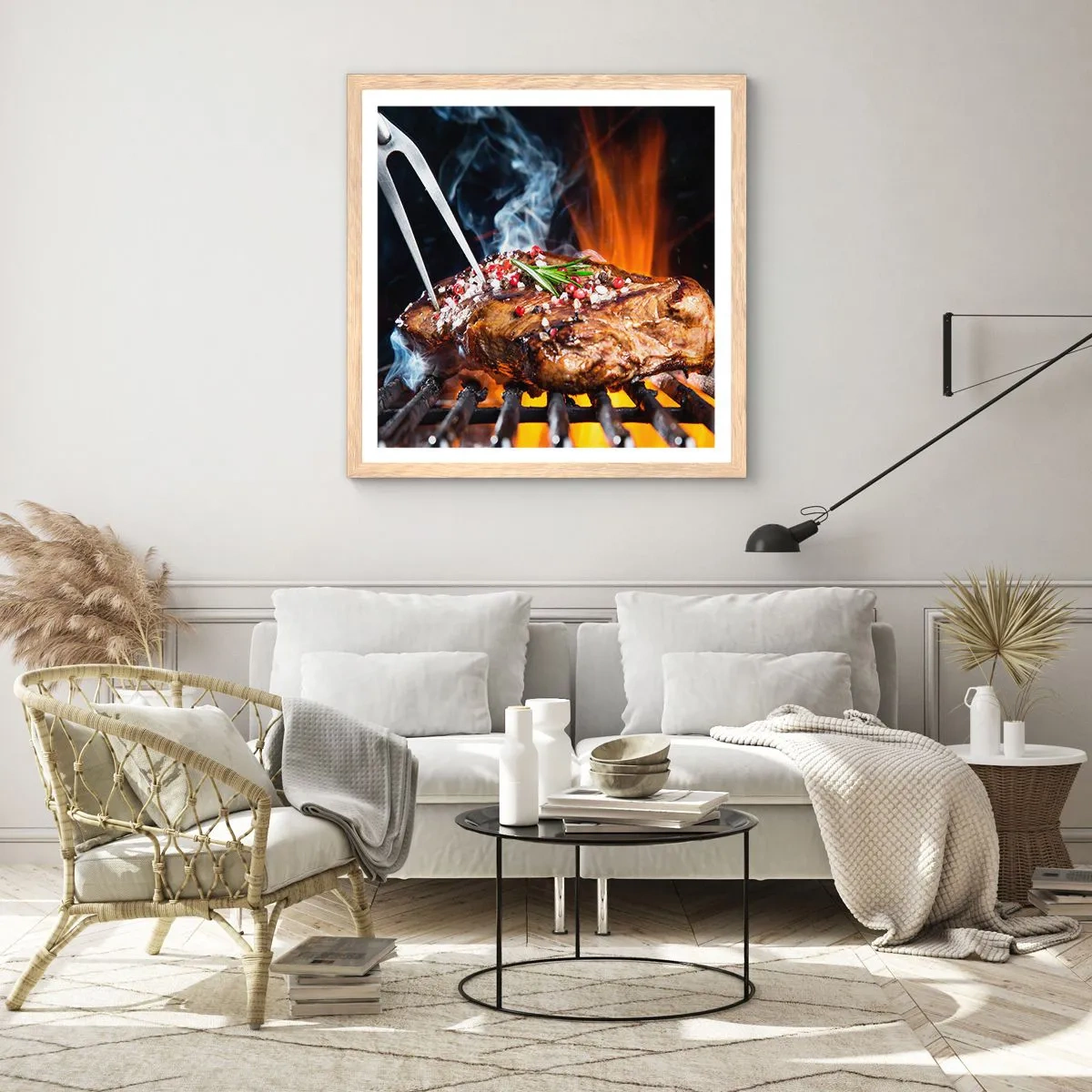 Plakat w ramie jasny dąb - Soczyste i wonne - 40x40 cm