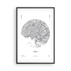 Plakat w czarnej ramie - Anatomia Oslo - 61x91 cm