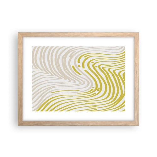 Plakat w ramie jasny dąb - Kompozycja z łagodnym ugięciem - 40x30 cm