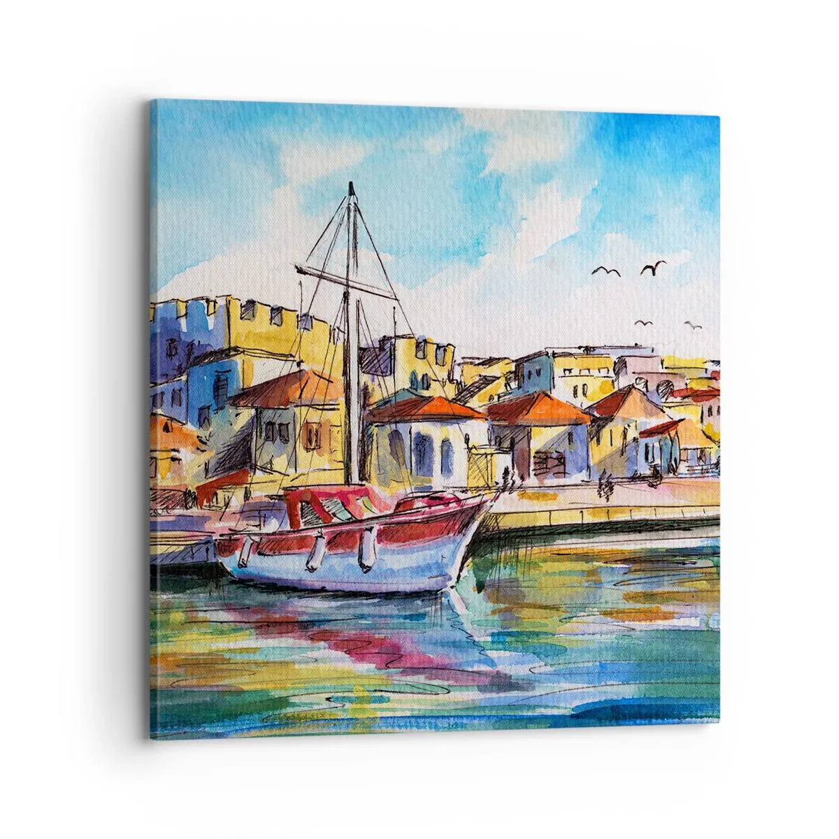 Obraz na płótnie - Tęczowe popołudnie - 70x70 cm