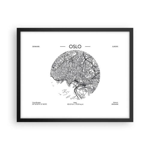 Plakat w czarnej ramie - Anatomia Oslo - 50x40 cm