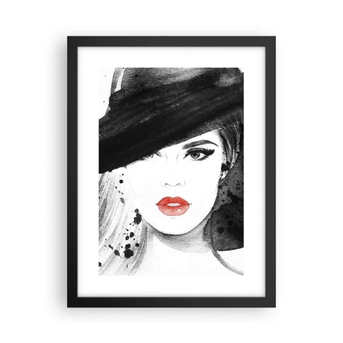 Plakat w czarnej ramie - Dama w czerni - 30x40 cm