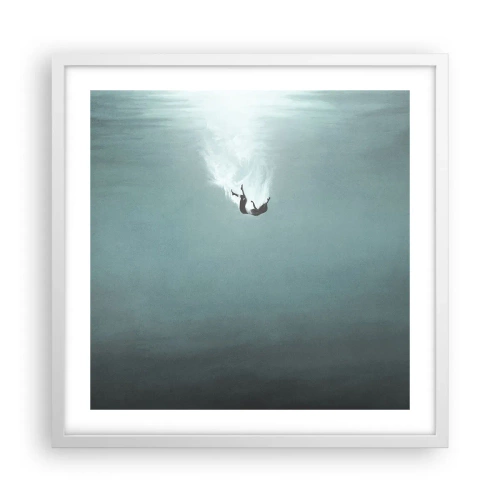 Plakat w białej ramie - W objęciach oceanu - 50x50 cm