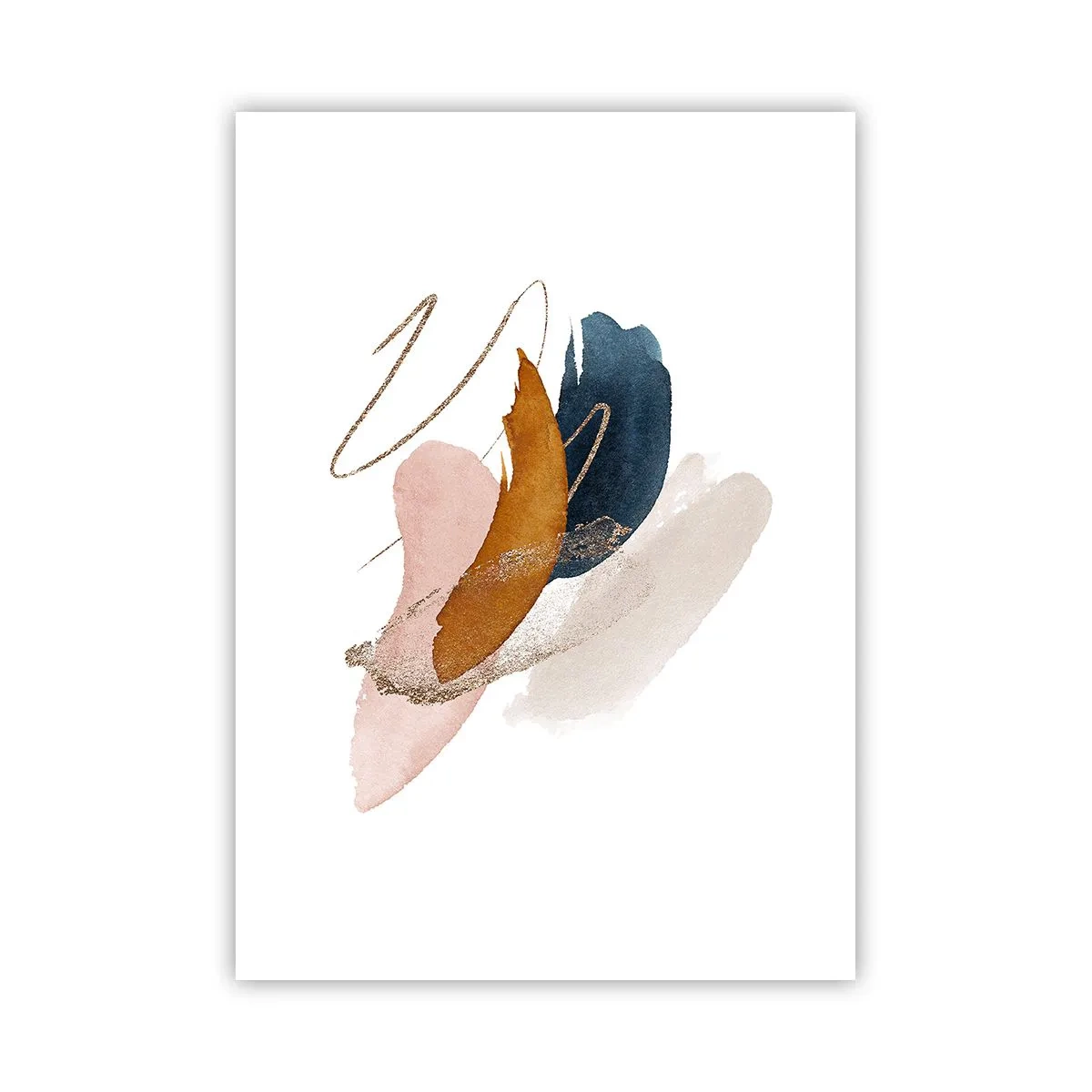 Plakat - Delikatna abstrakcja w odcieniach pastelowych - 50x70cm - Kompozycja uskrzydlona - Nowoczesna dekoracja ścienna do salonu, kuchni i sypialni ARTTOR