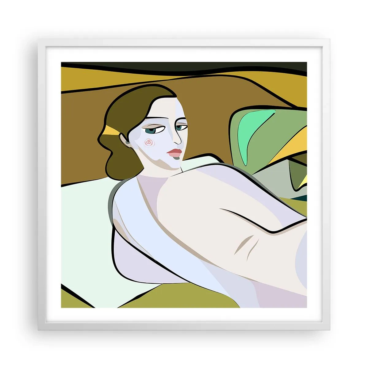 Plakat w białej ramie - Portret intymny - 60x60 cm