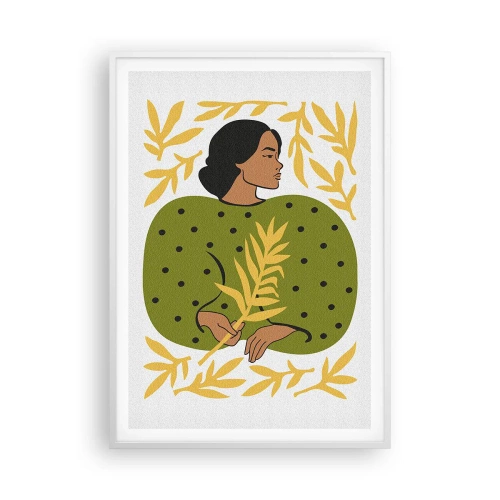 Plakat w białej ramie - Hawajska dziewczyna - 70x100 cm