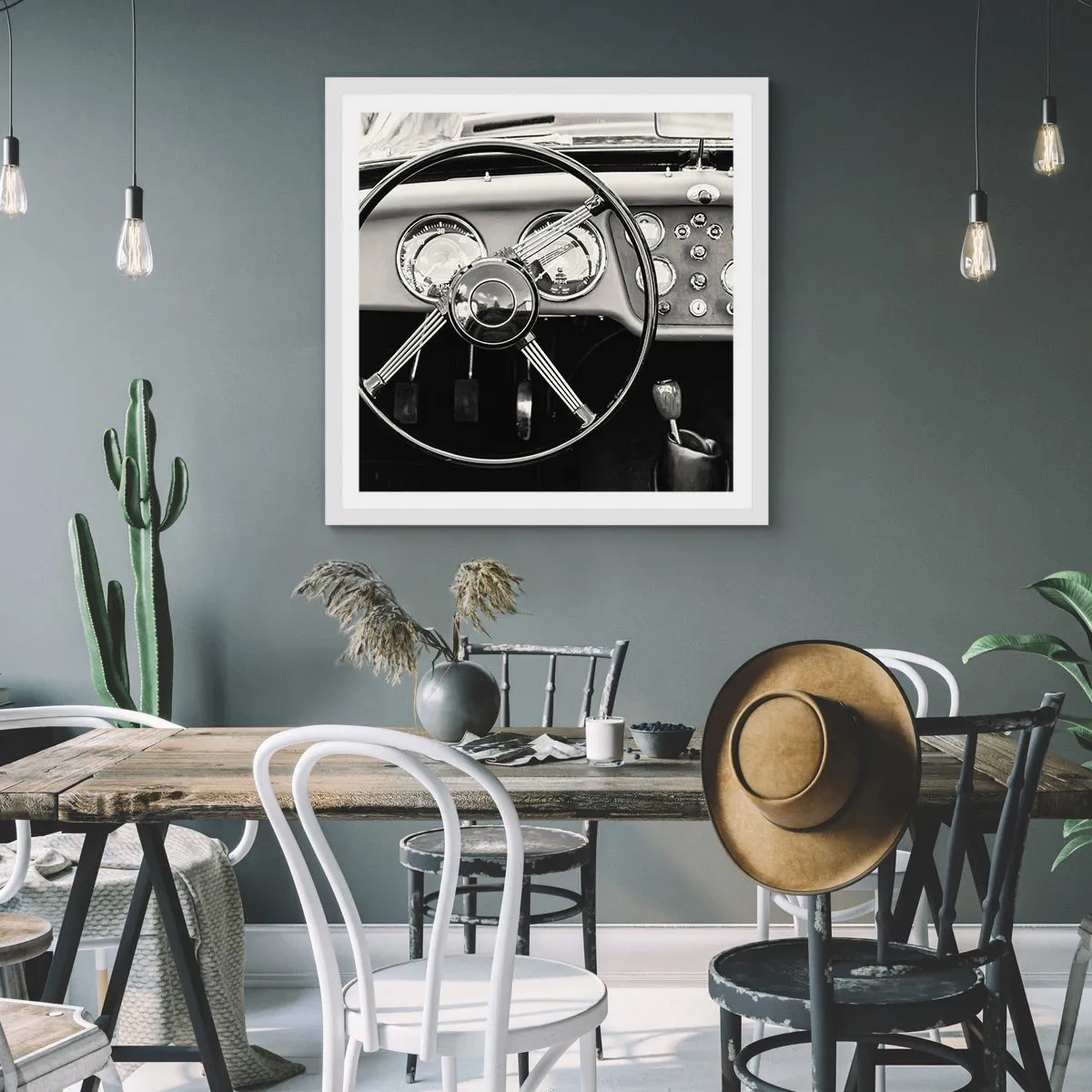 Plakat w białej ramie - Marzenie kolekcjonera - 60x60 cm