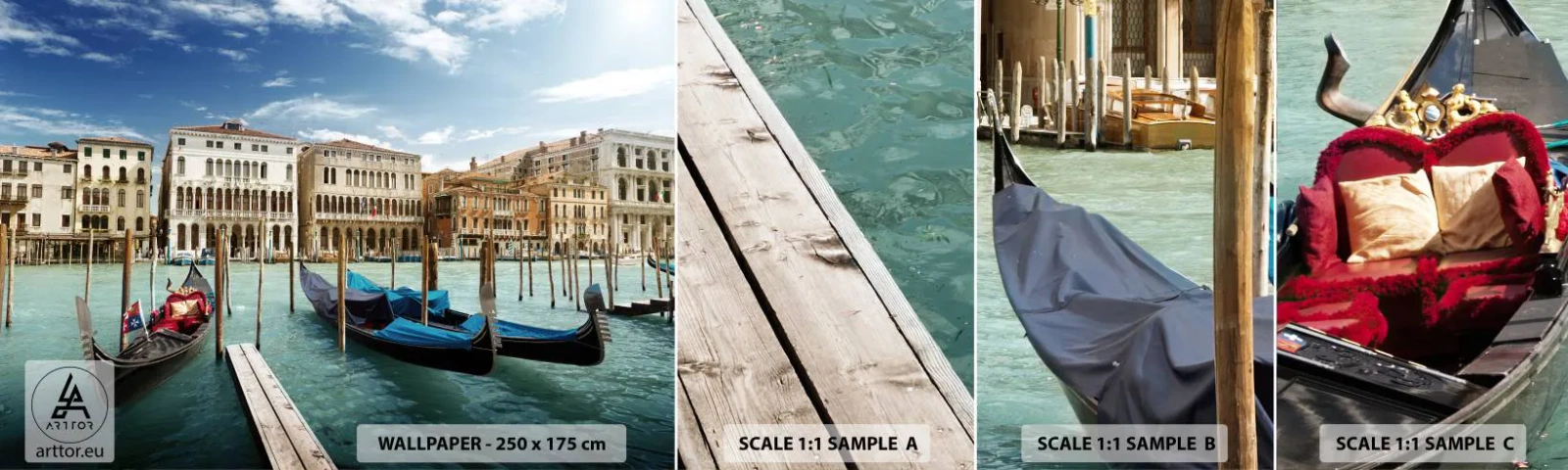 Fototapeta Próbka Standard Eco - Pałace w błękicie - Miasto, Wenecja, Architektura - 100x30 cm