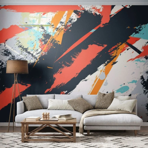 Fototapeta Samoprzylepna Deluxe Sticker - Kompozycja dynamiczna - Abstrakcja, Graffiti, Sztuka - 150x105 cm