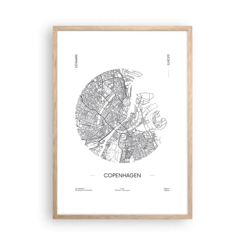 Plakat w ramie jasny dąb - Anatomia Kopenhagi - 50x70 cm