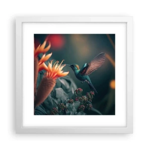 Plakat w białej ramie - naprawdę barwne życie - 30x30 cm