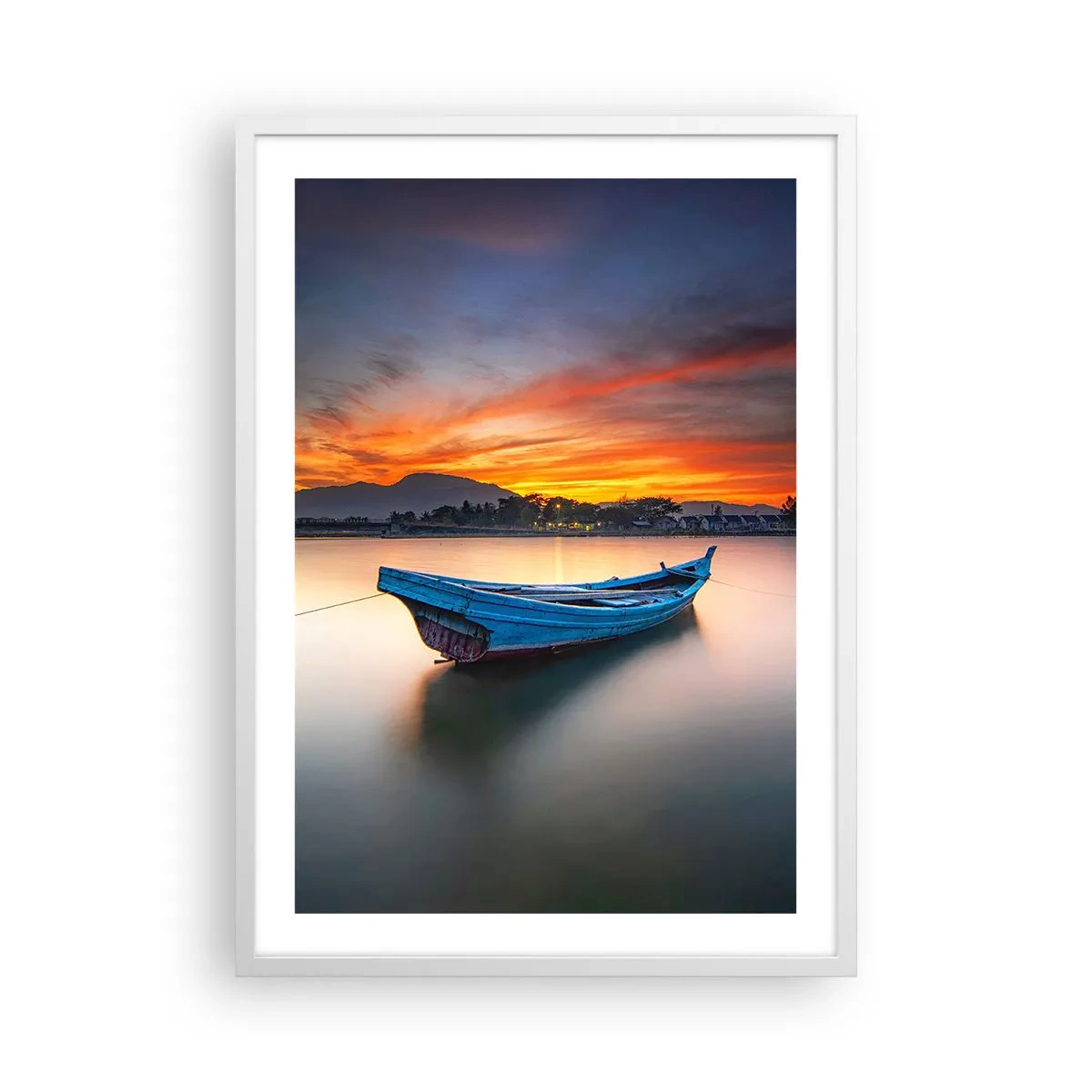 Plakat w białej ramie - Nadchodzi dobra noc - 50x70 cm