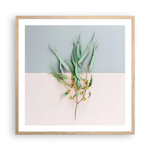 Plakat w ramie jasny dąb - Pastelowa subtelność - 60x60 cm