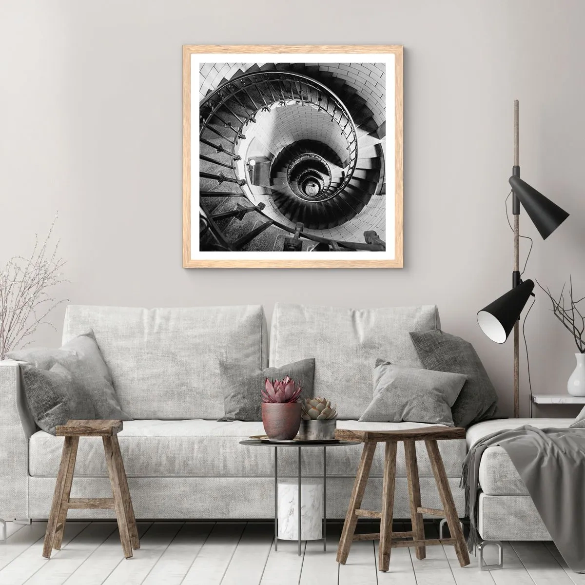 Plakat w ramie jasny dąb - Wyżej i wyżej - 40x40 cm