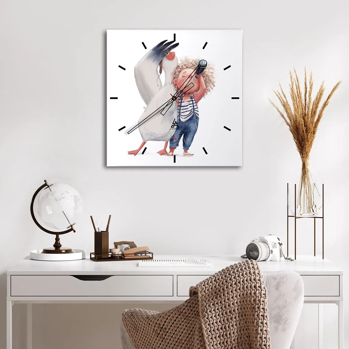 Zegar ścienny - Plan wielkiej podróży - 40x40 cm