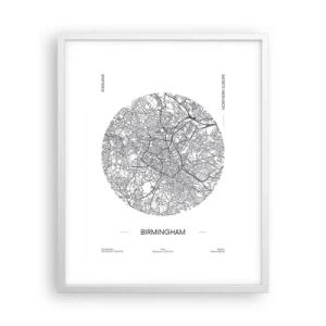 Plakat w białej ramie - Anatomia Birmingham - 40x50 cm