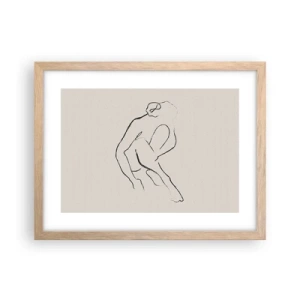 Plakat w ramie jasny dąb - Szkic intymny - 40x30 cm