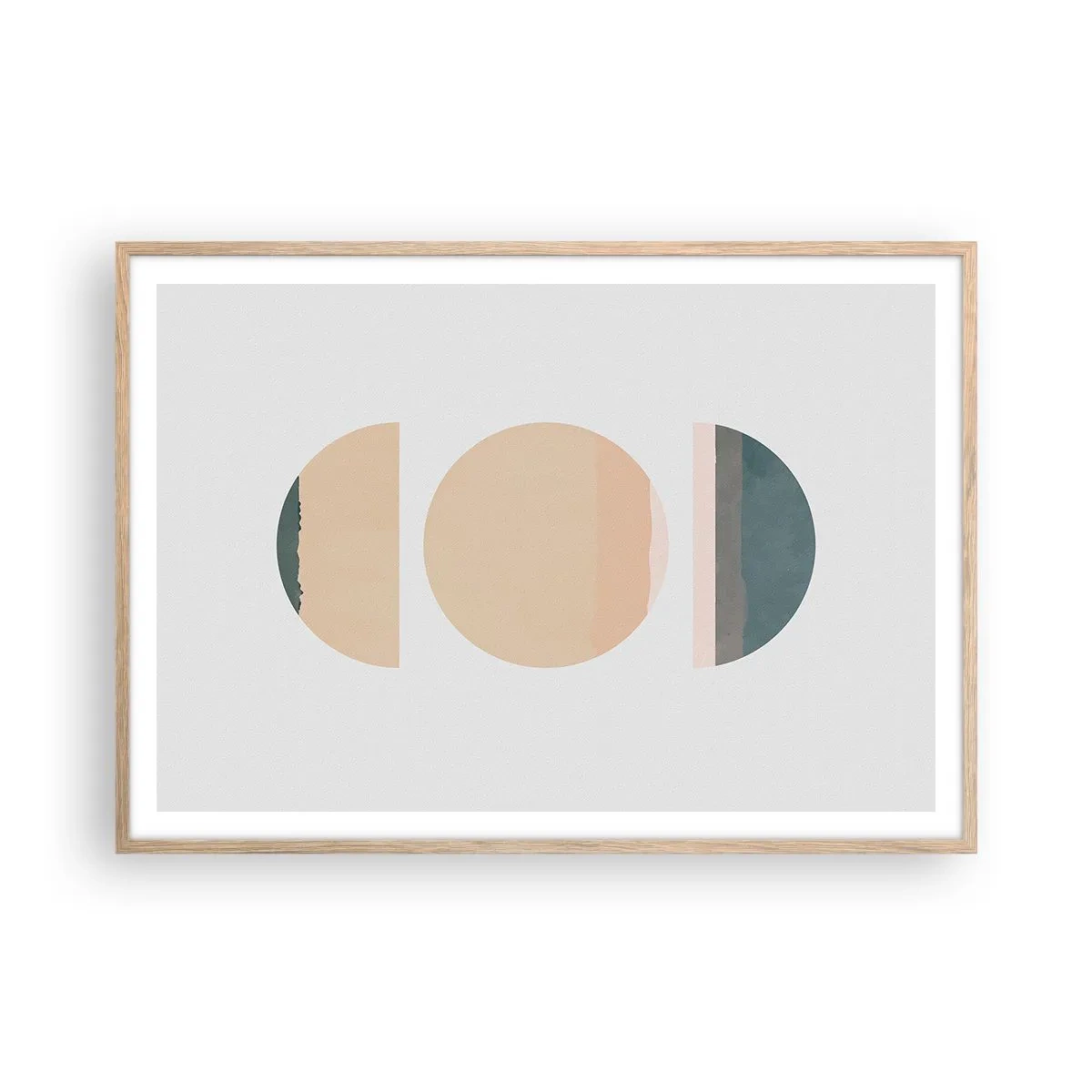 Plakat w ramie jasny dąb - Koło za kołem - 100x70 cm