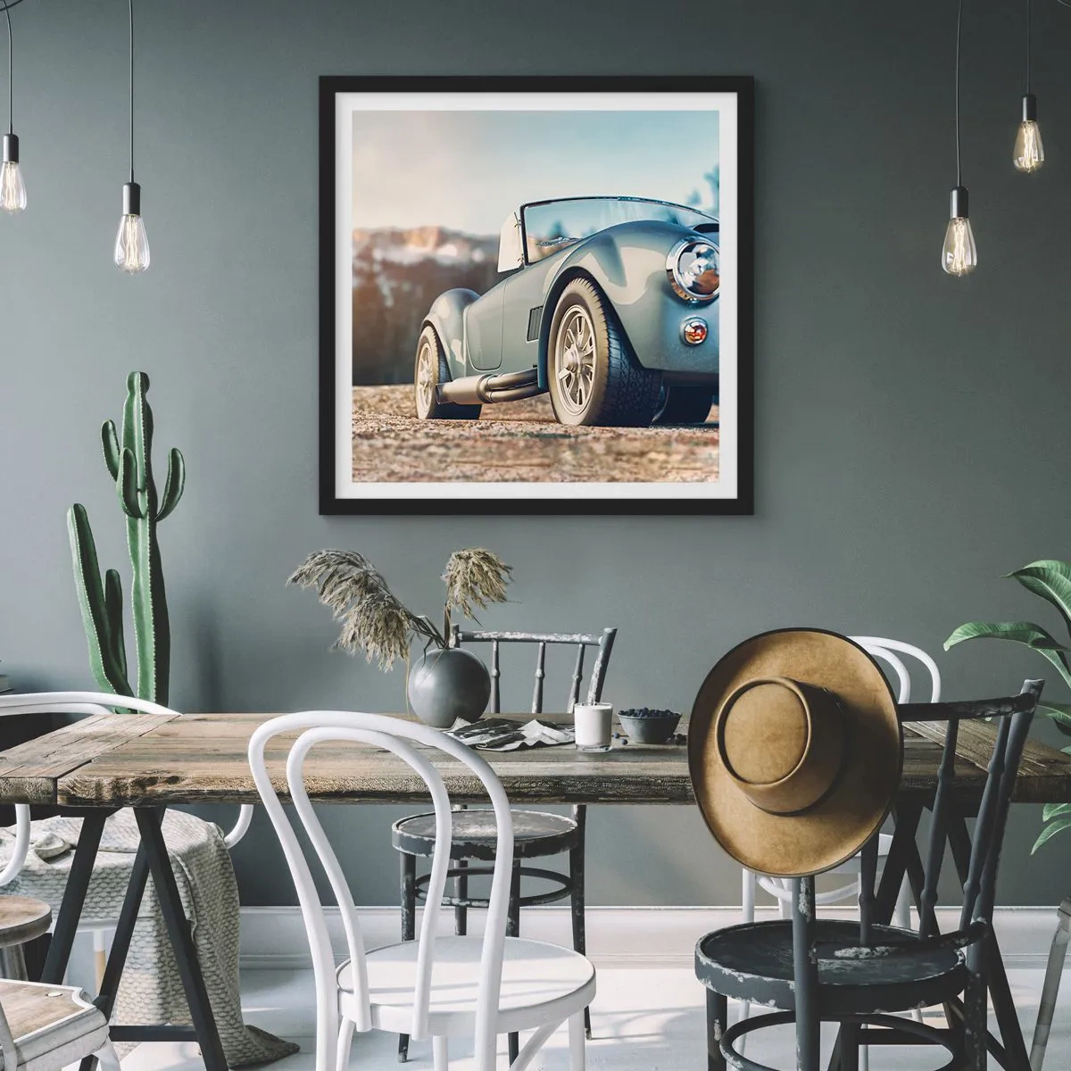 Plakat w czarnej ramie - Bo liczy się styl - 40x40 cm