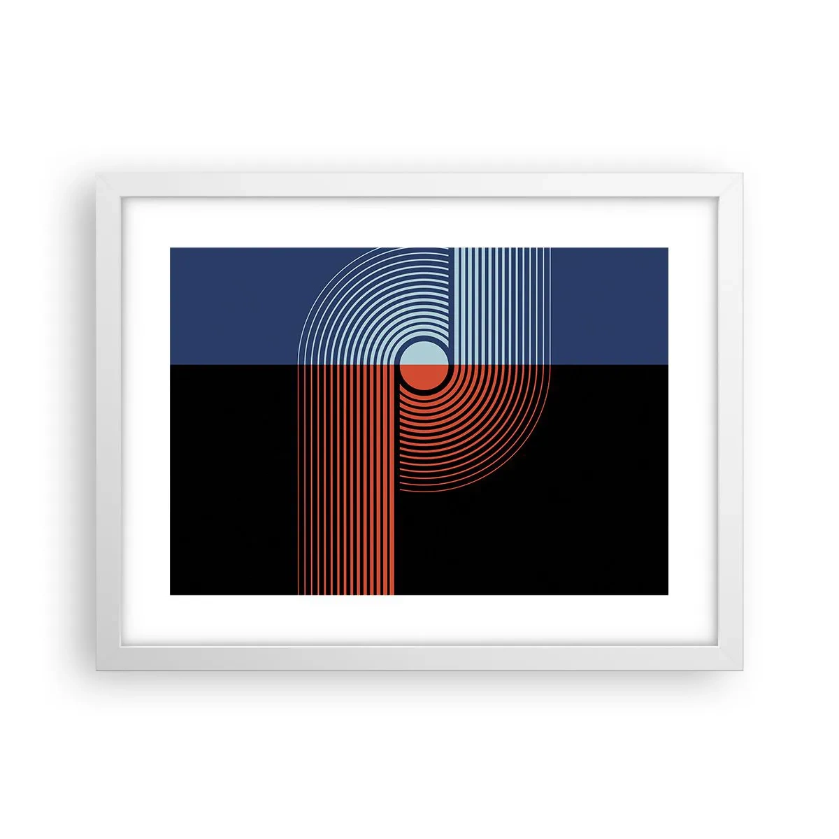 Plakat w białej ramie - W geometrycznym uścisku - 40x30 cm