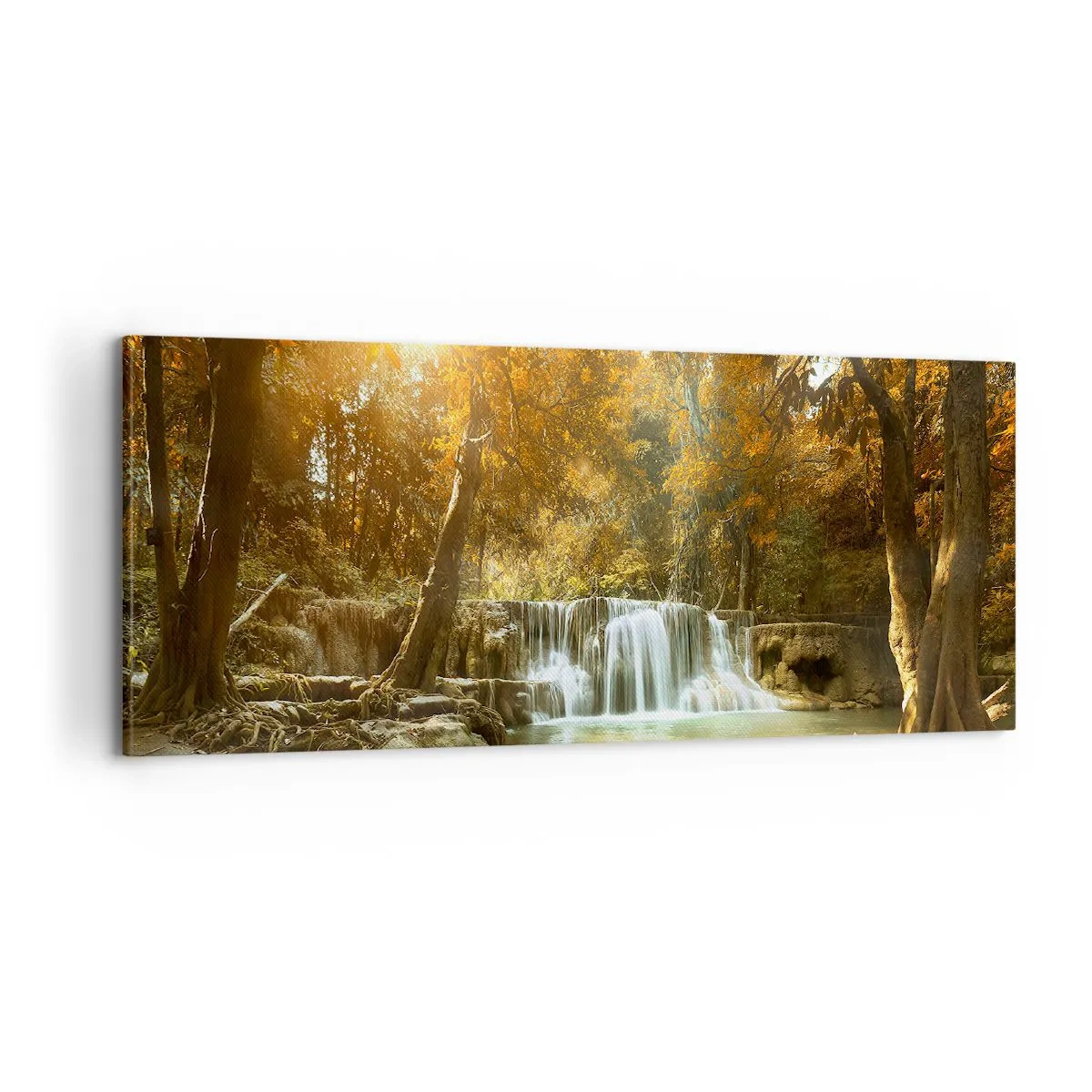 Obraz na płótnie - Parkowa kaskada - 100x40 cm
