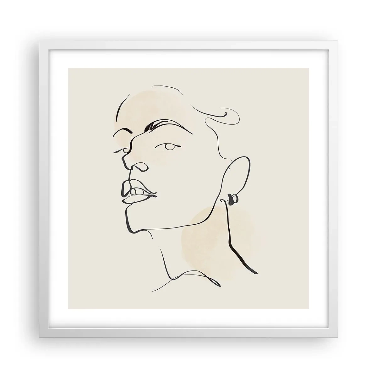 Plakat w białej ramie - Dumne spojrzenie - 50x50 cm