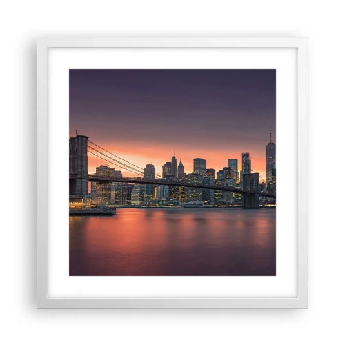 Plakat w białej ramie - Zatopione w liliowej ciszy - 40x40 cm