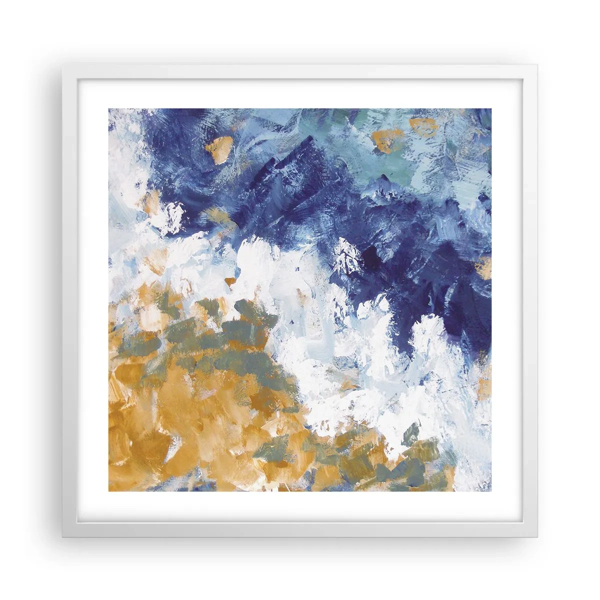 Plakat w białej ramie - Taniec żywiołów - 50x50 cm