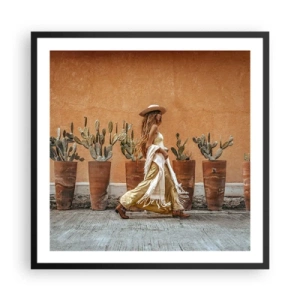 Plakat w czarnej ramie - W stylu hippie - 60x60 cm