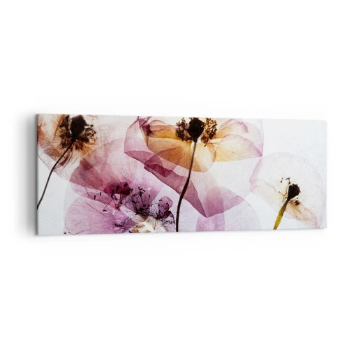 Obraz na płótnie - Delikatne przezroczyste kwiaty w pastelowych odcieniach - 140x50cm - Kwiatów ciała przezrocze - Nowoczesna dekoracja ścienna do salonu i sypialni ARTTOR