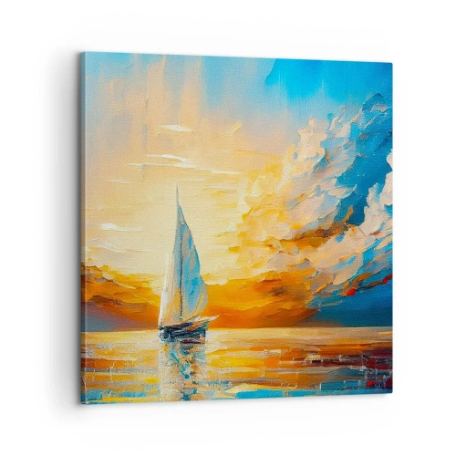 Obraz na płótnie - Żegluga w złocie - 60x60 cm