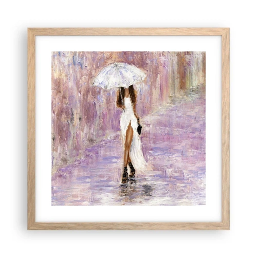 Plakat w ramie jasny dąb - W liliowym deszczu - 40x40 cm