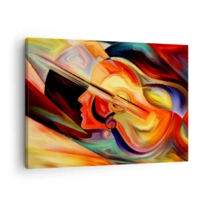 Obraz na płótnie - Wszystko gra - Kolorowa abstrakcja inspirowana muzyką i gitarą - 70x50cm