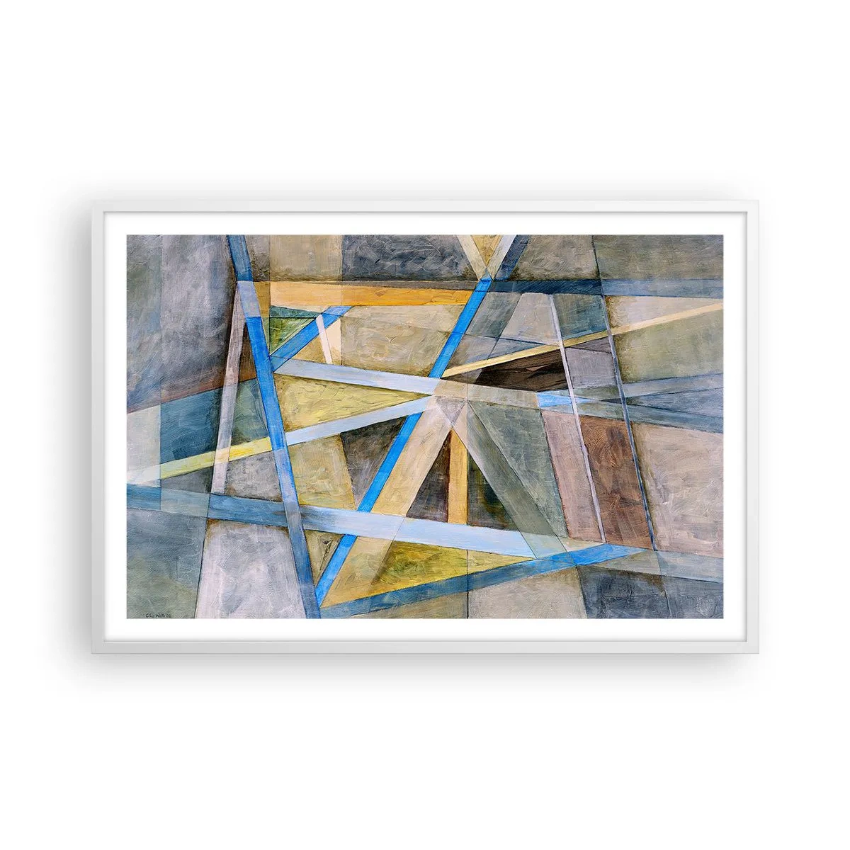 Plakat w białej ramie - Na wprost czy na skos? - 91x61 cm