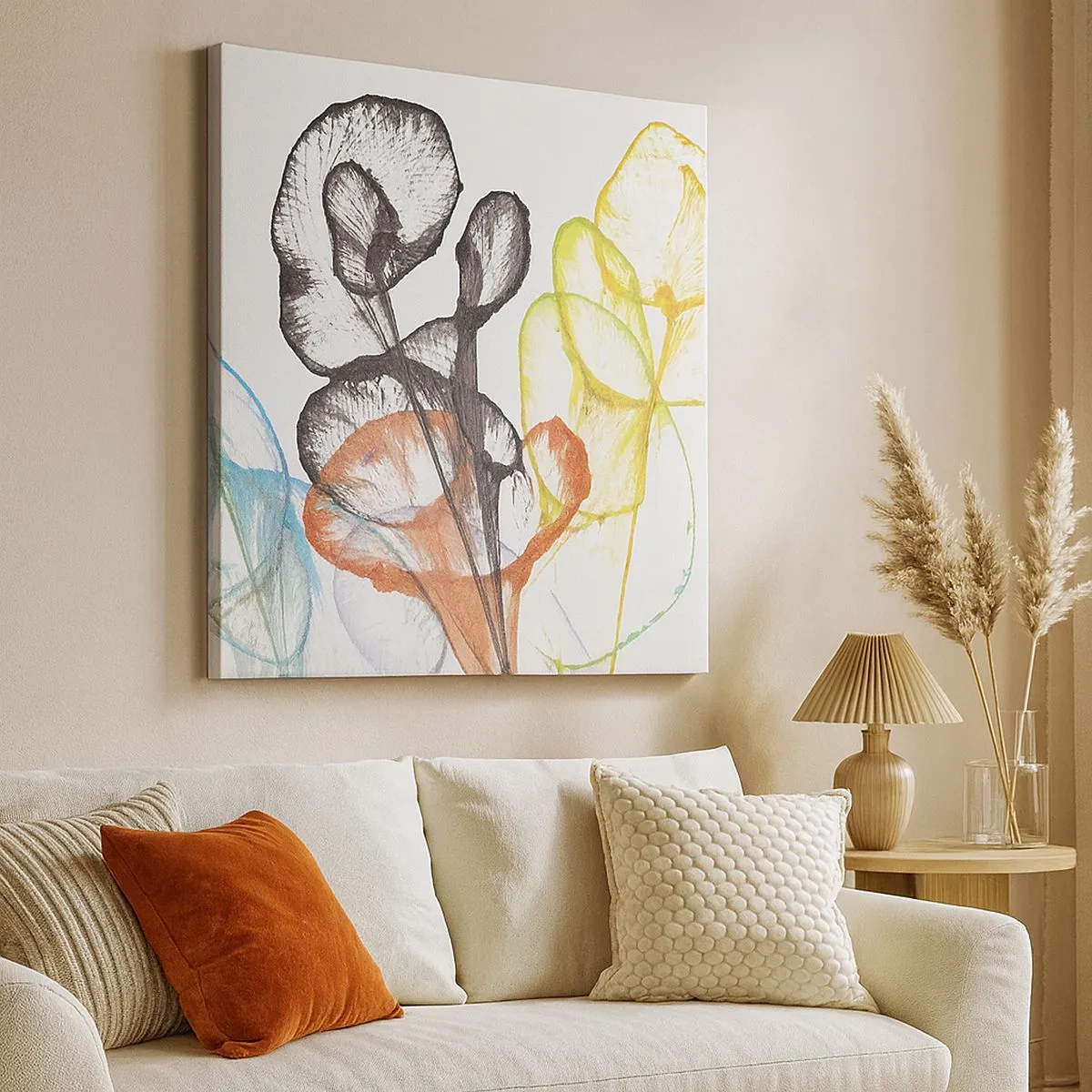 Obraz na płótnie - Kwiaty z duszą - 30x30 cm