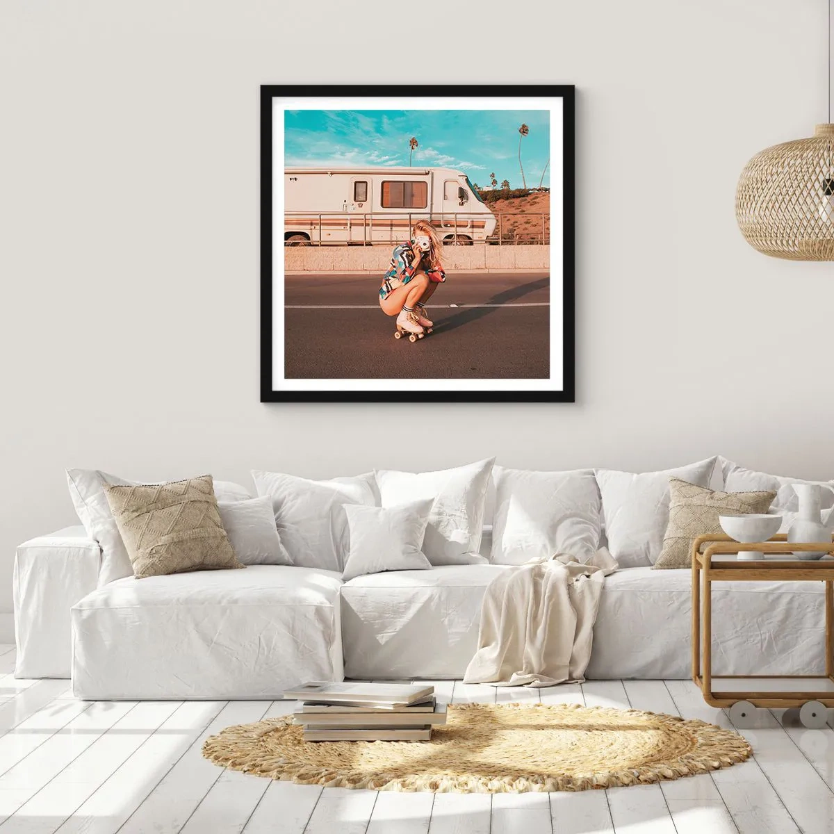 Plakat w czarnej ramie - Uśmiech, proszę! - 60x60 cm