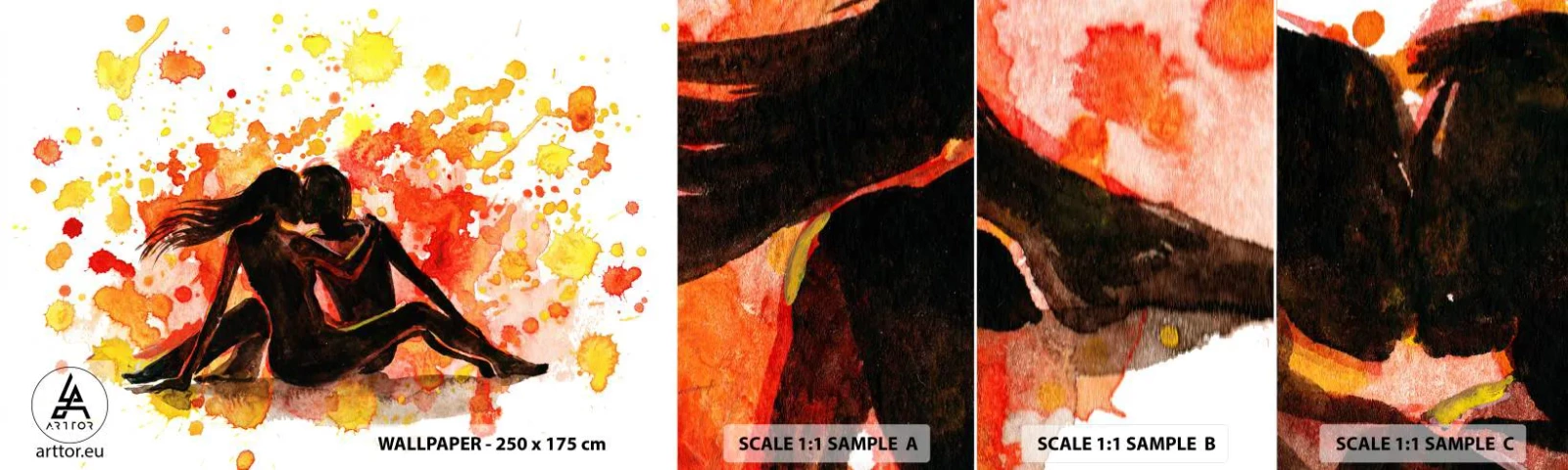 Fototapeta Próbka Standard Eco - I stała się światłość - Ludzie, Pocałunek, Para Zakochanych - 100x30 cm