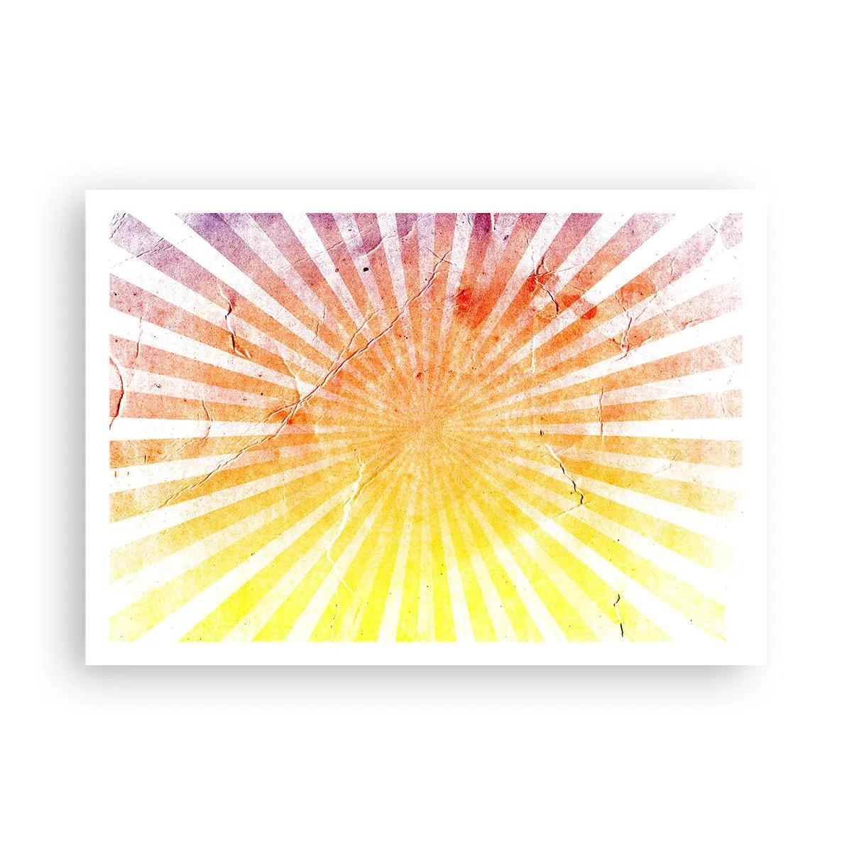 Plakat - Promienie słońca w odcieniach pomarańczu i żółci - 100x70cm - Wschody i zachody - Nowoczesna dekoracja ścienna do salonu i sypialni ARTTOR